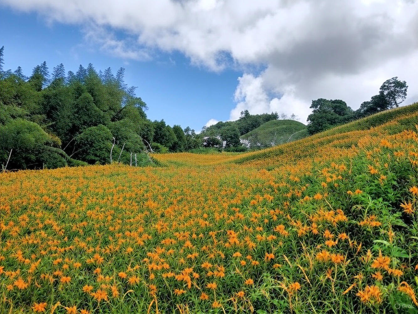 🌼 花蓮金針花季攻略｜赤科山 vs 六十石山｜賞花路線、拍照熱點、美食行程全收錄！
