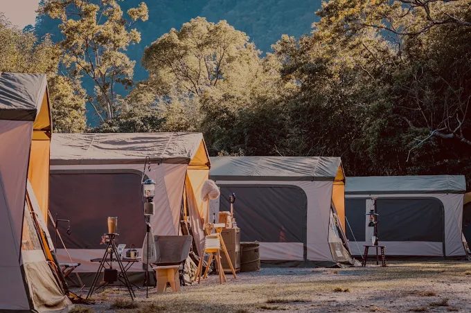 營區內部寬敞的帳篷區與自然視野