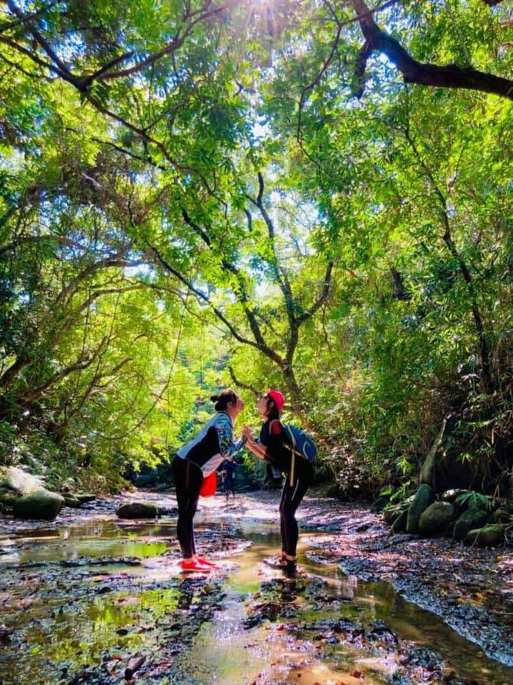 紅土溪清澈的溪水映照著兩岸的翠綠植被