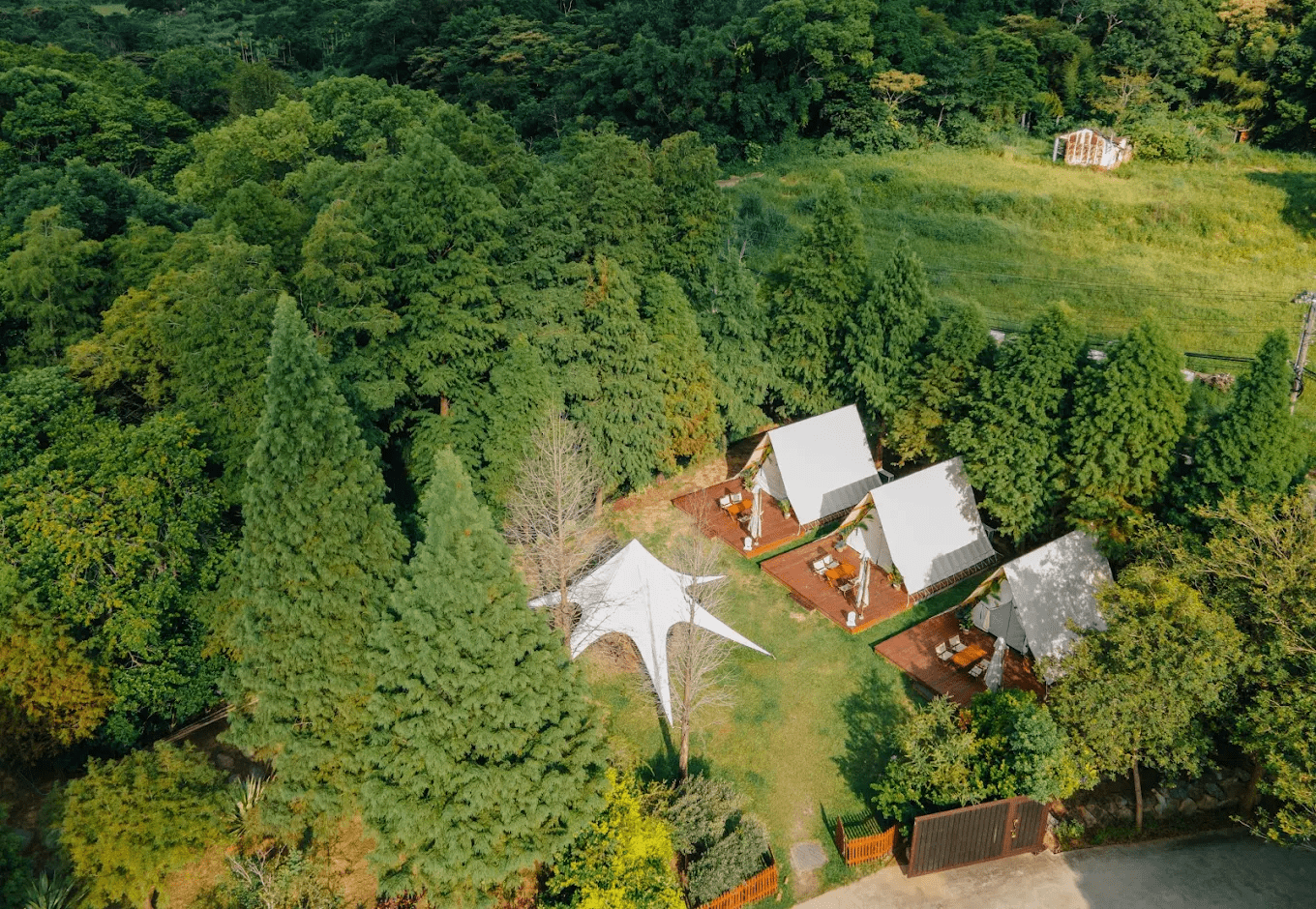 🌿 叢林開始 Glamping 苗栗店｜一泊四食懶人露營，帳篷裡吹冷氣、還能帶毛孩一起玩！