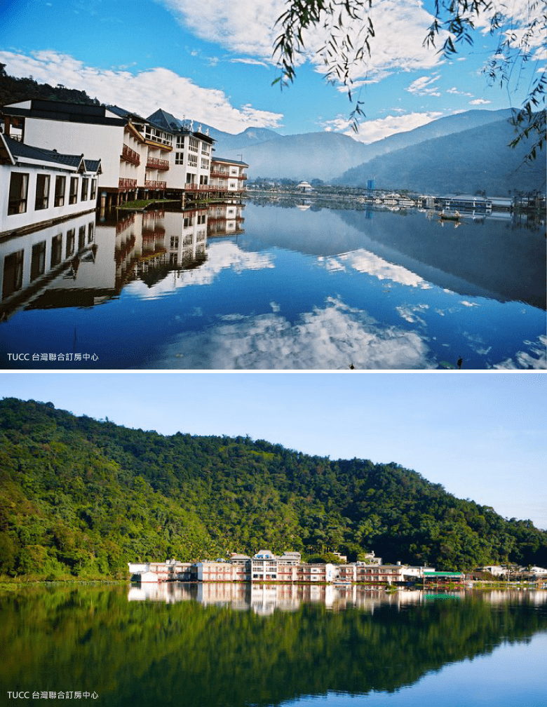 鯉魚潭的美麗日出，就在房門外展開