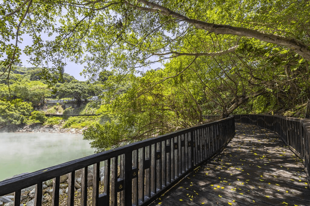 當午後陽光灑進北投地熱谷，蒸氣在泉池間流動，一步步走近台北最真實的溫泉風景