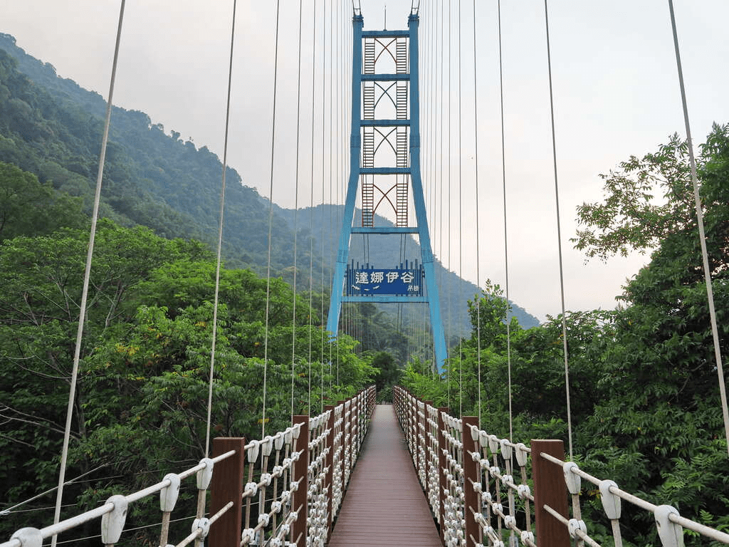造型優美的達娜伊谷吊橋跨越壯闊溪谷，是遊客必拍的絕景地點
