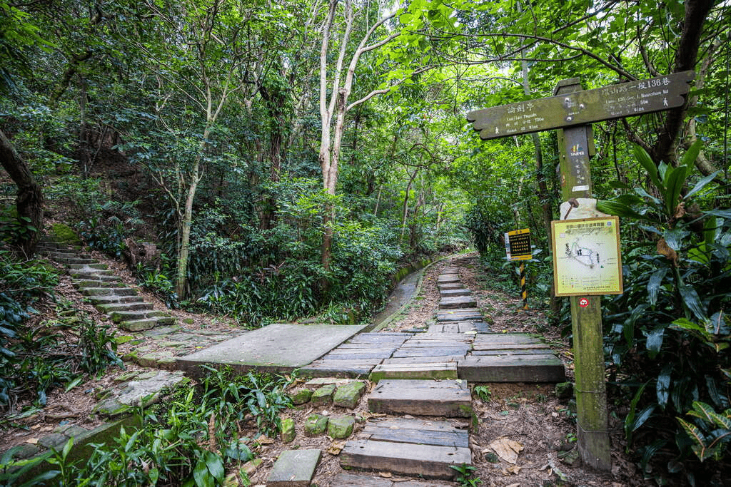 走進內湖金面山步道攀上巨石大岩壁,城市天際線在台北稜線慢慢展開