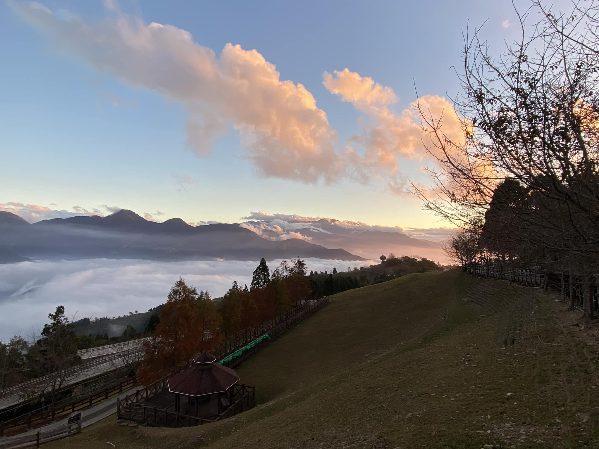 當雲霧覆蓋清境農場的山坡與草地，光與風交織的瞬間，讓旅途變得柔和