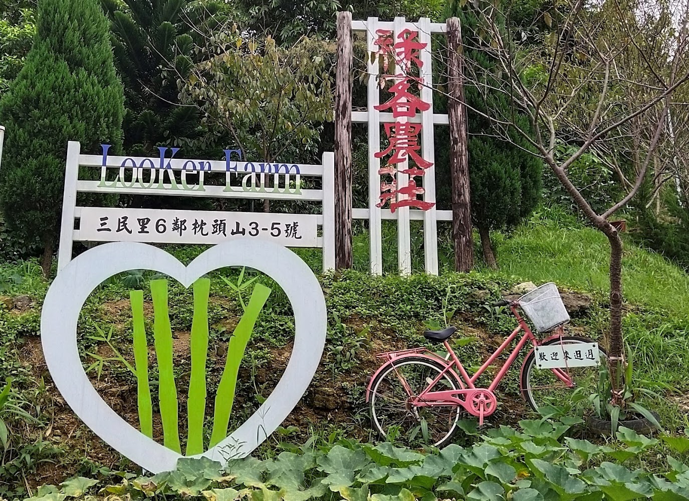 祿客農莊入口招牌與庭園