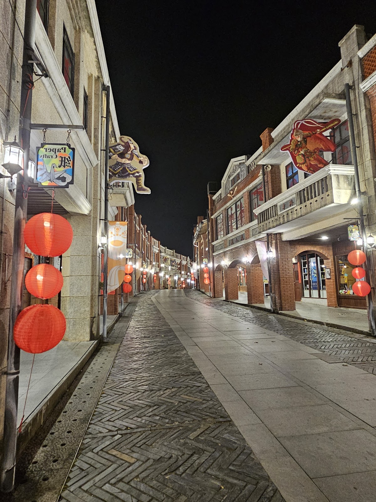 宜蘭傳藝園區古街夜景紅燈籠夜間美景