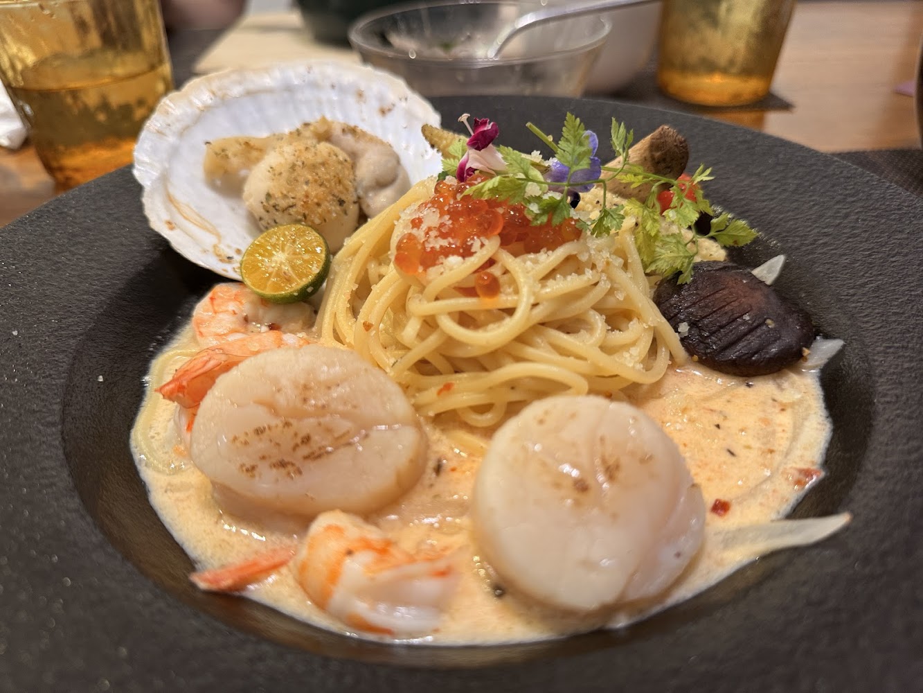 村上沐日奶油海鮮義大利麵