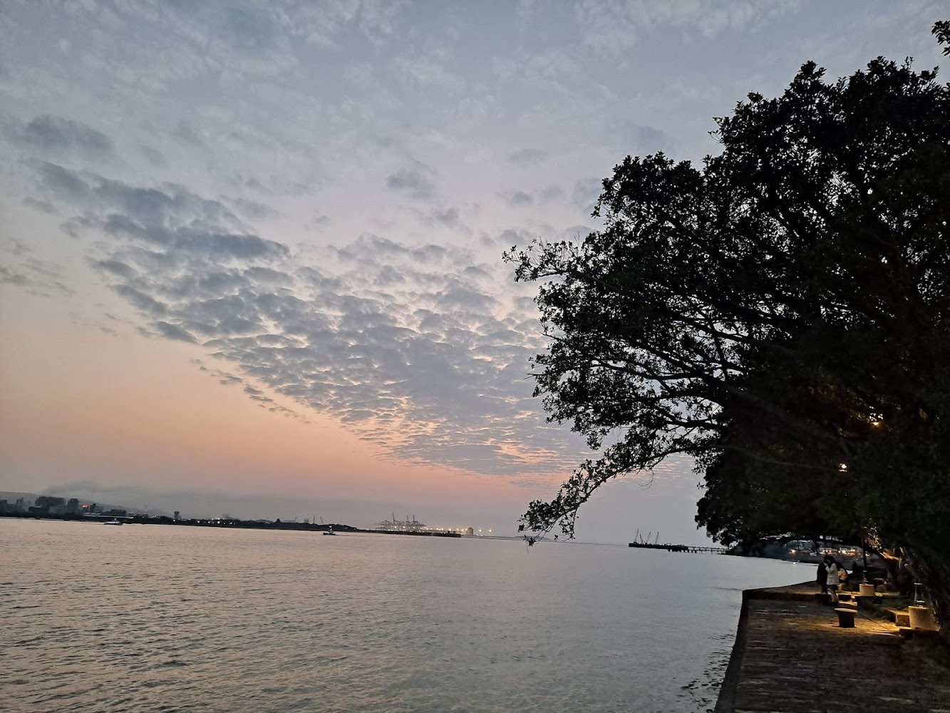 淡水河岸傍晚景色
