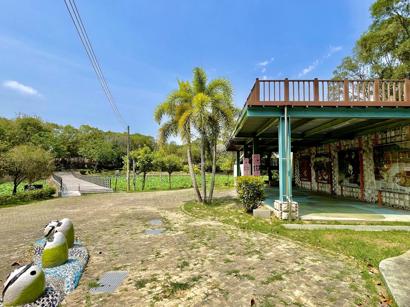 白河蓮花公園涼亭步道與綠地景觀