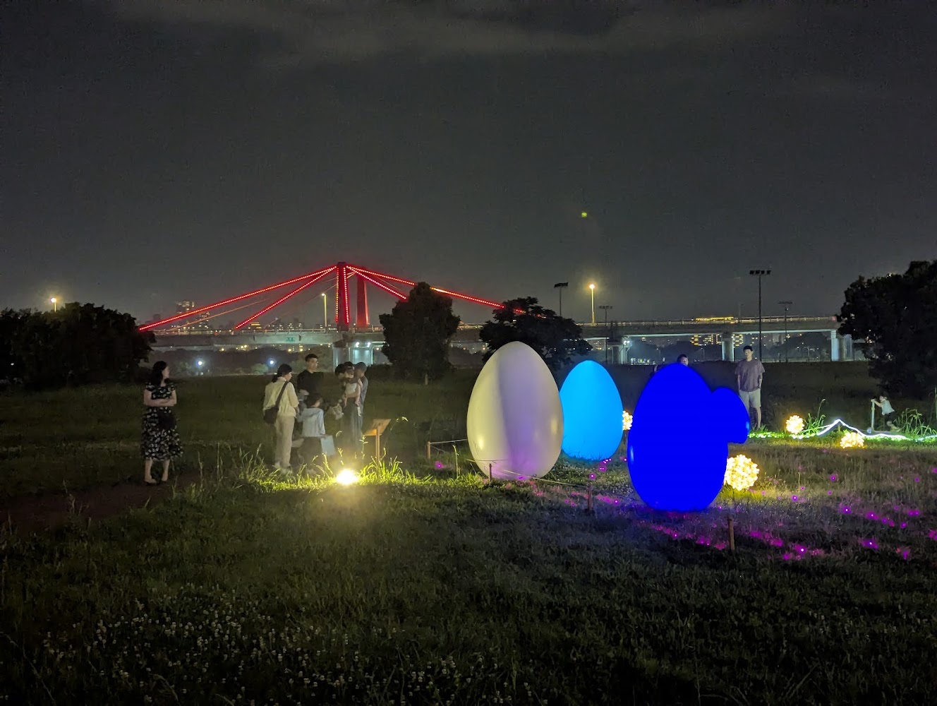 新北河濱蝶戀季夜間蛋形燈飾裝置