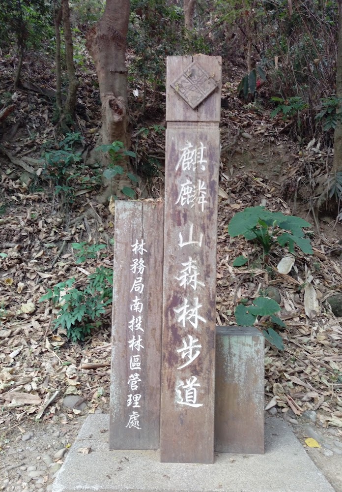 麒麟山森林步道入口木製指示牌