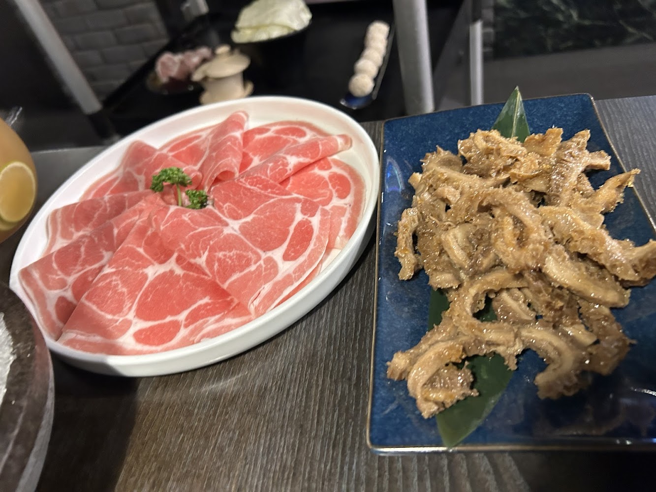 生牛肉片與牛肚拼盤
