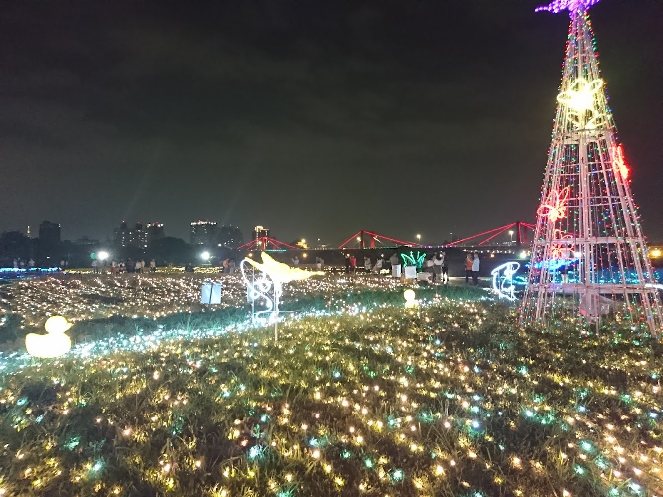 夜景燈節與動物造型燈、聖誕樹燈飾