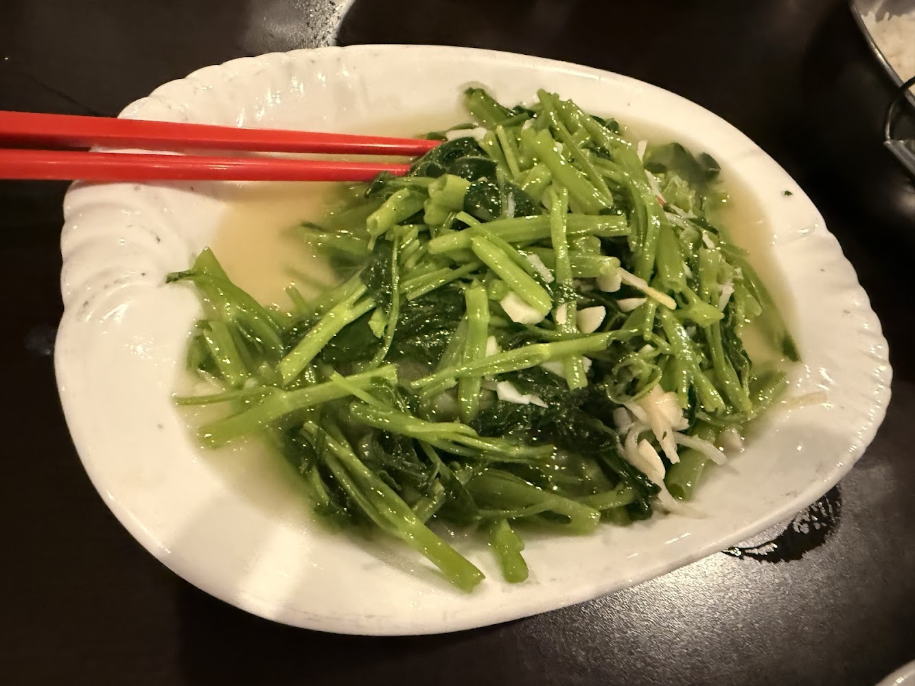 黃山秘境景觀餐廳炒空心菜