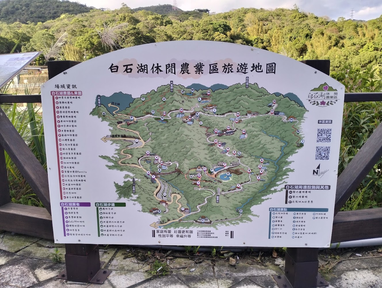 白石湖休閒農業區旅遊地圖