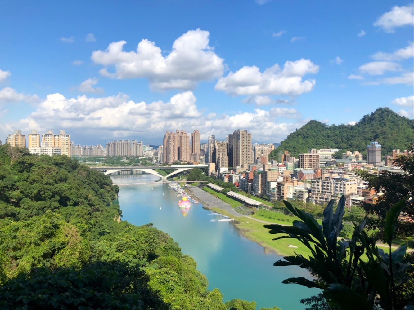 和美山步道可俯瞰碧潭河景與都市