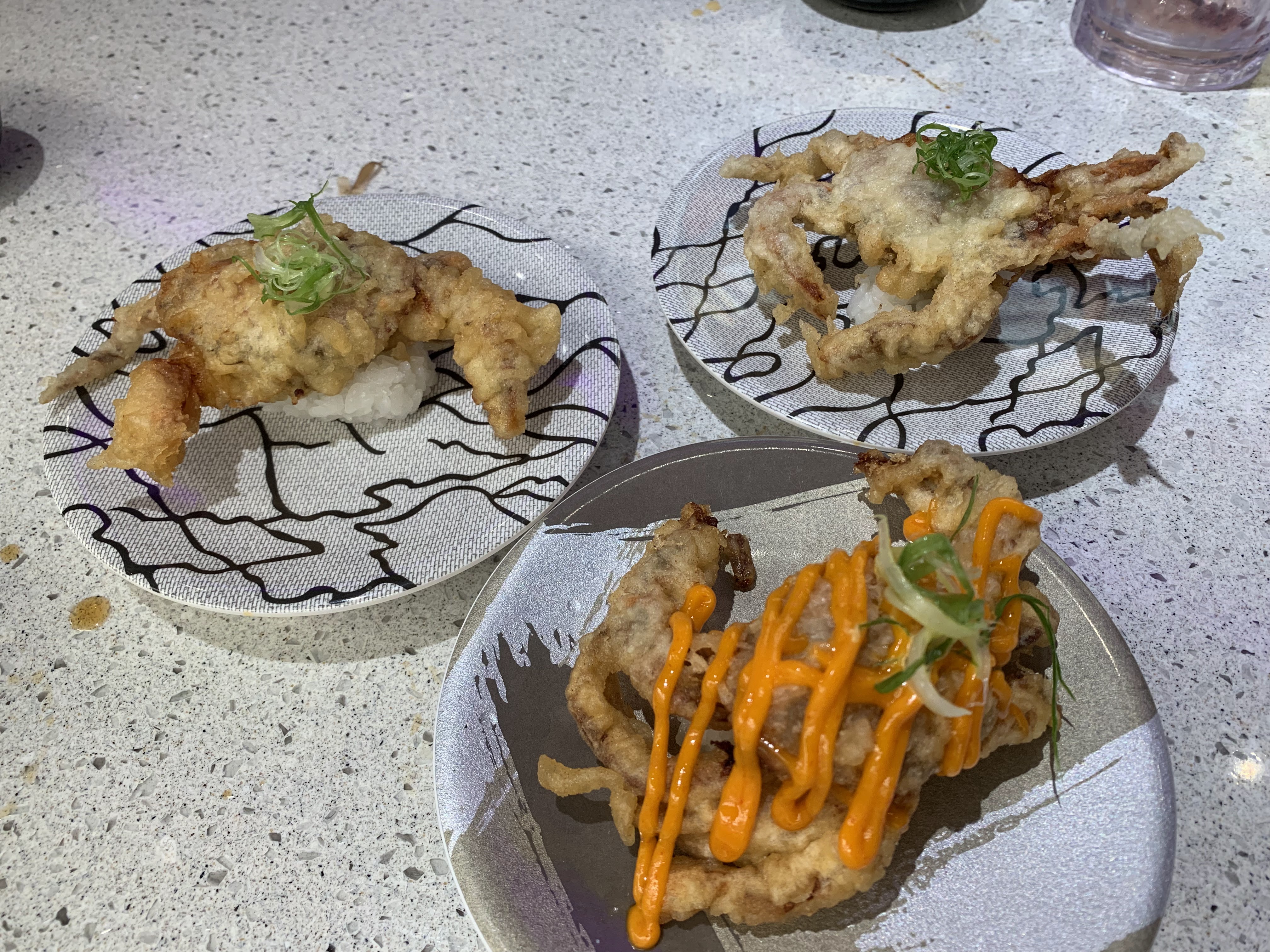 三盤天婦羅軟殼蟹壽司