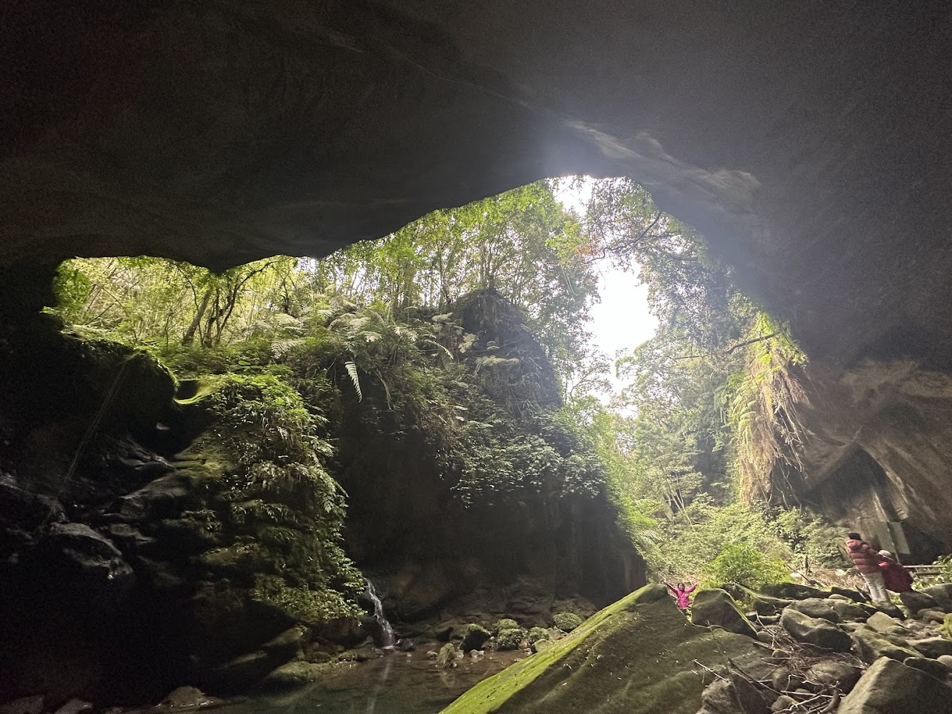 蝙蝠洞岩洞內部與溪流