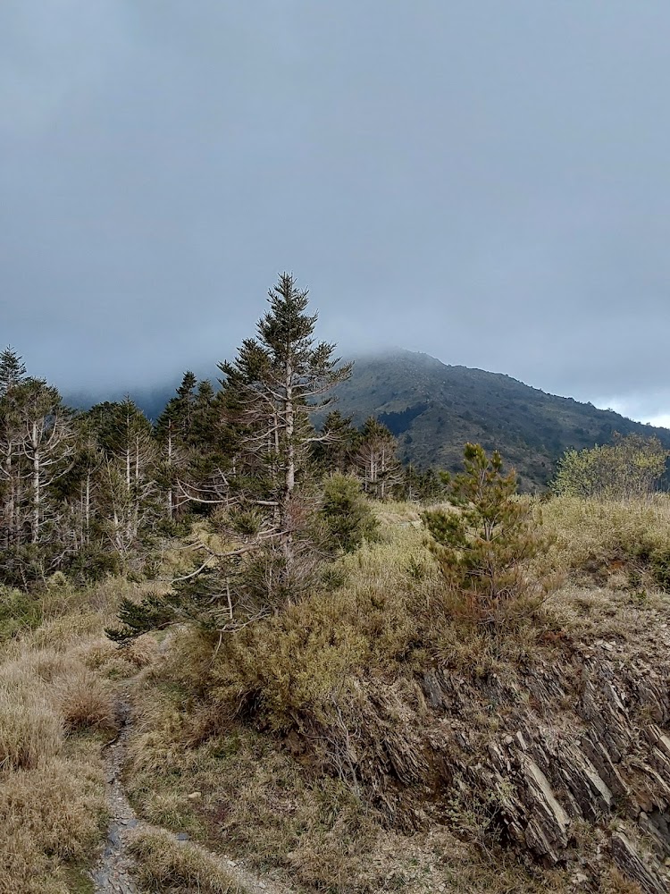 合歡山管理站停車場周邊山峰與步道