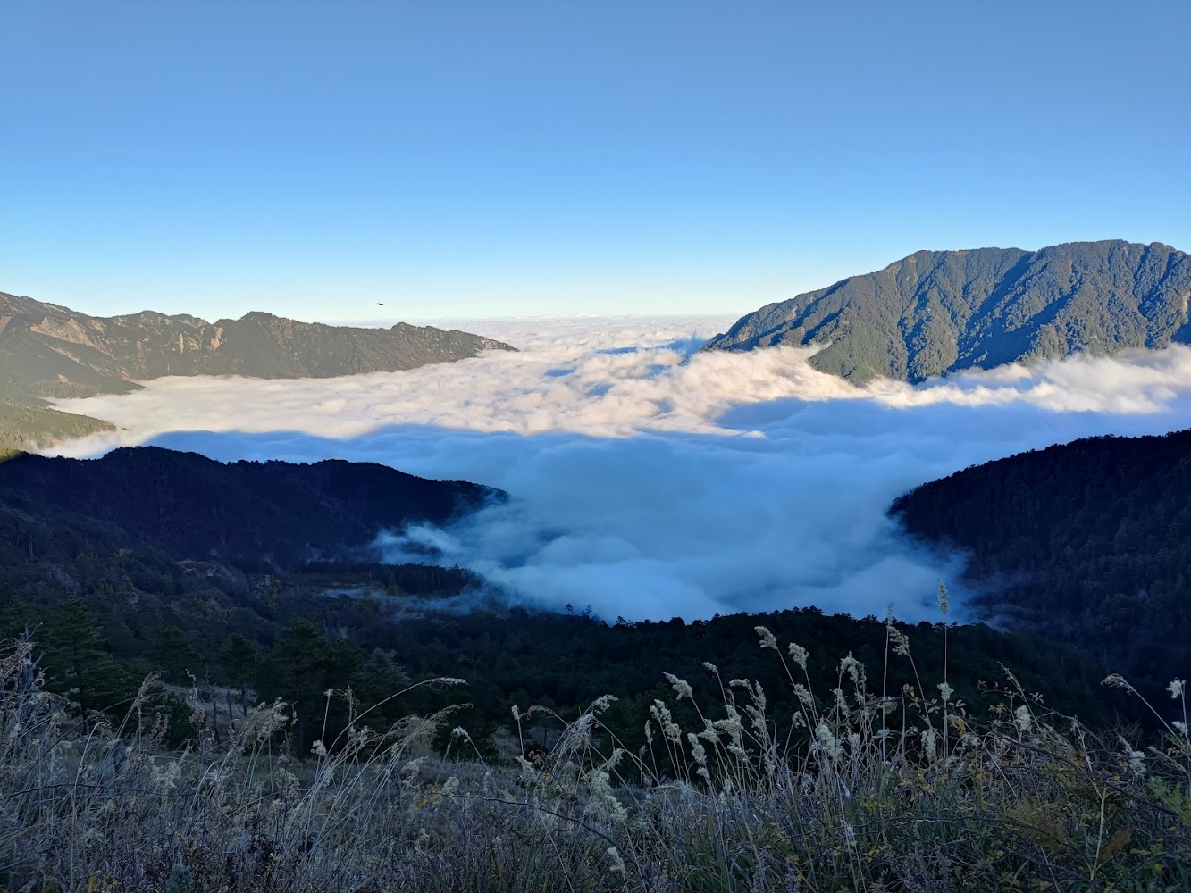 合歡山管理站小風口下停車場周邊雲海山谷景觀
