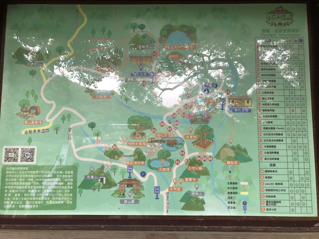 白石湖休閒農業區導覽地圖