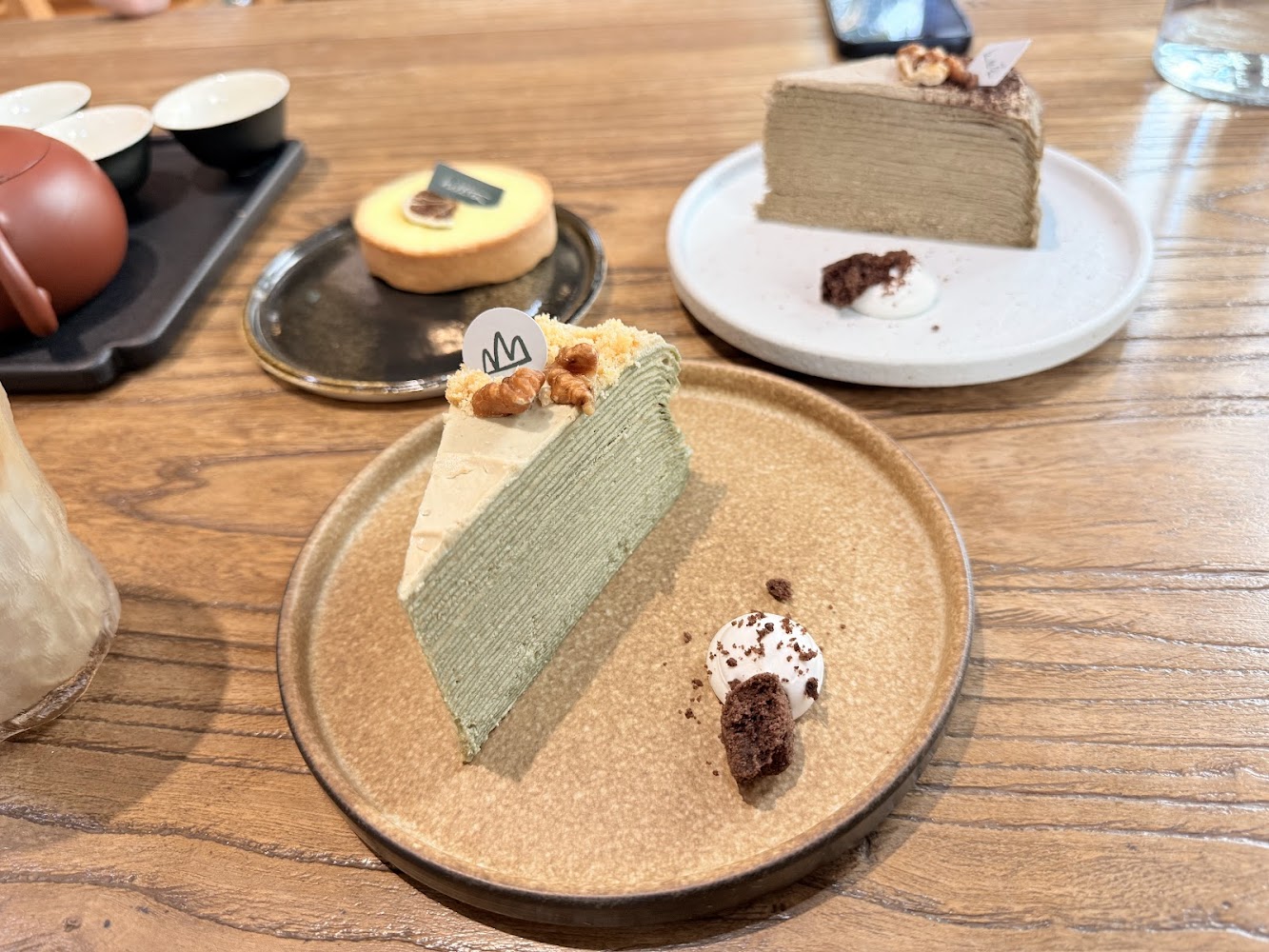 丘山茶兩片千層蛋糕與塔類甜點下午茶