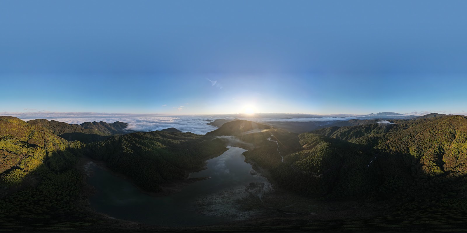 鳩之澤溫泉周邊山谷空拍全景 宜蘭太平山