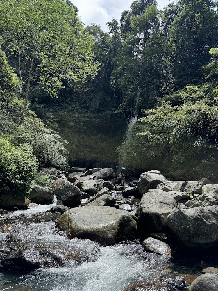 蝴蝶谷步道溪石與山友景觀