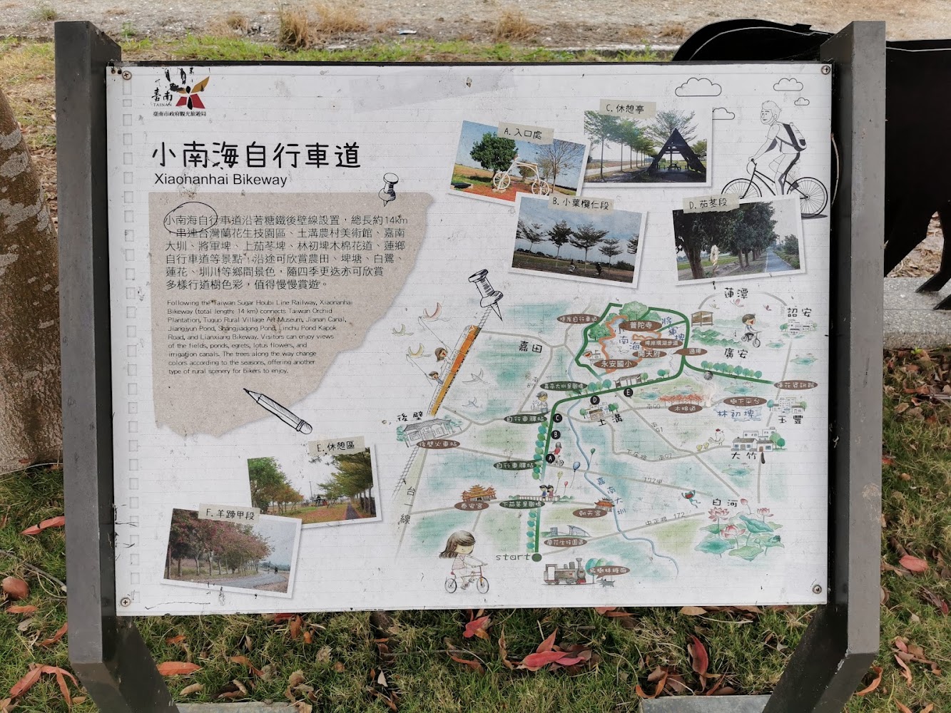 小南海自行車道導覽看板