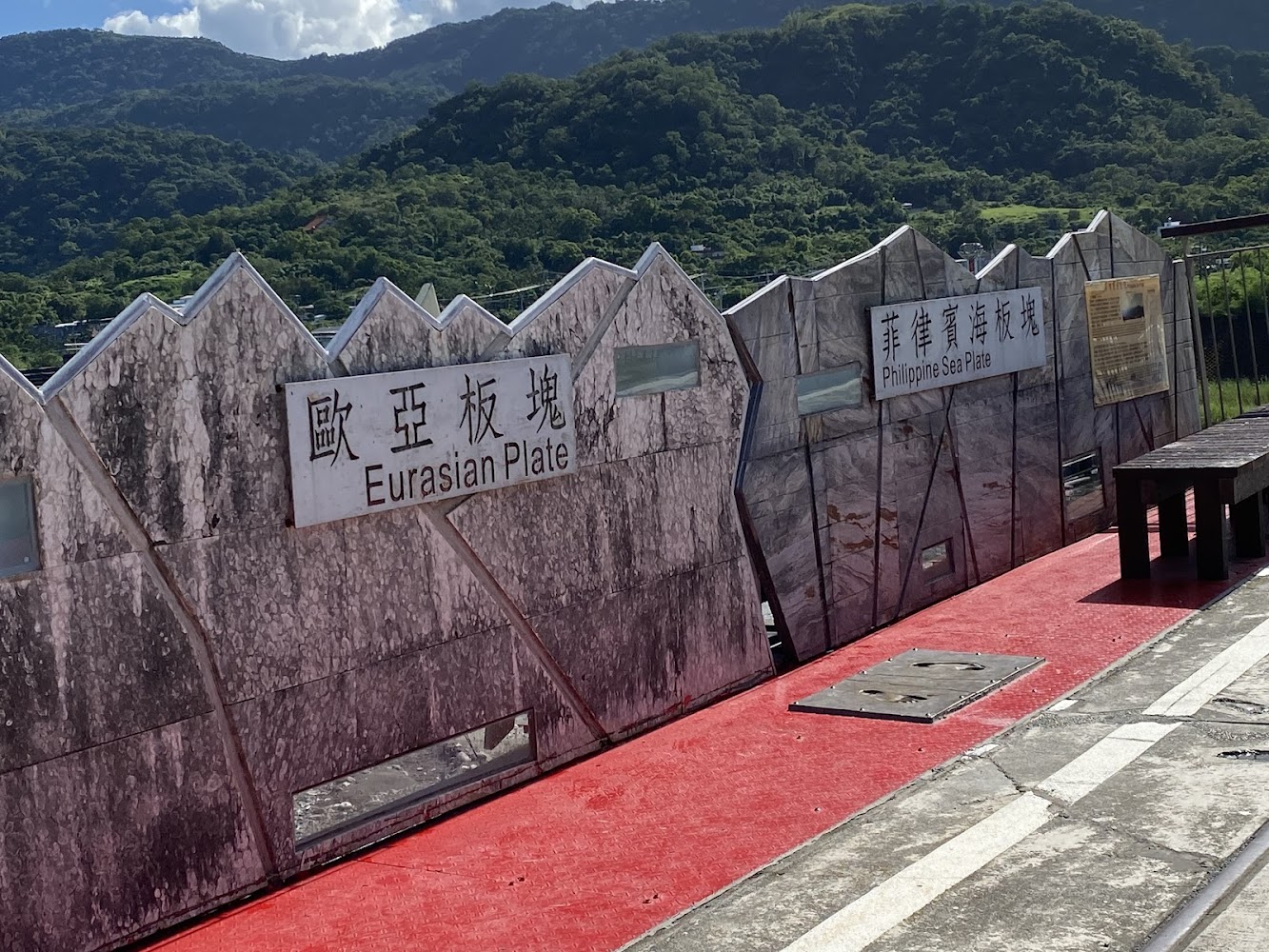 玉富自行車道歐亞板塊與菲律賓海板塊地標