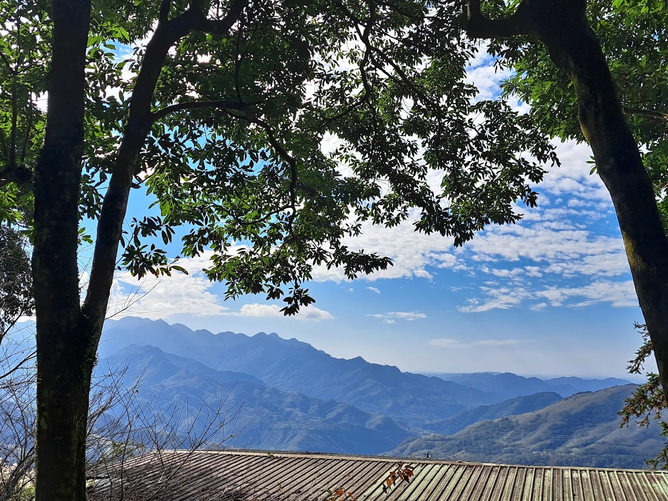 東眼山遠眺層疊山景與藍天
