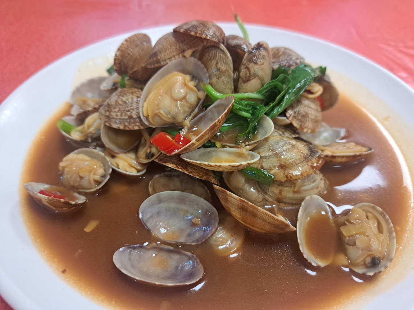 蘇澳圓環海鮮餐廳炒蛤蜊近照