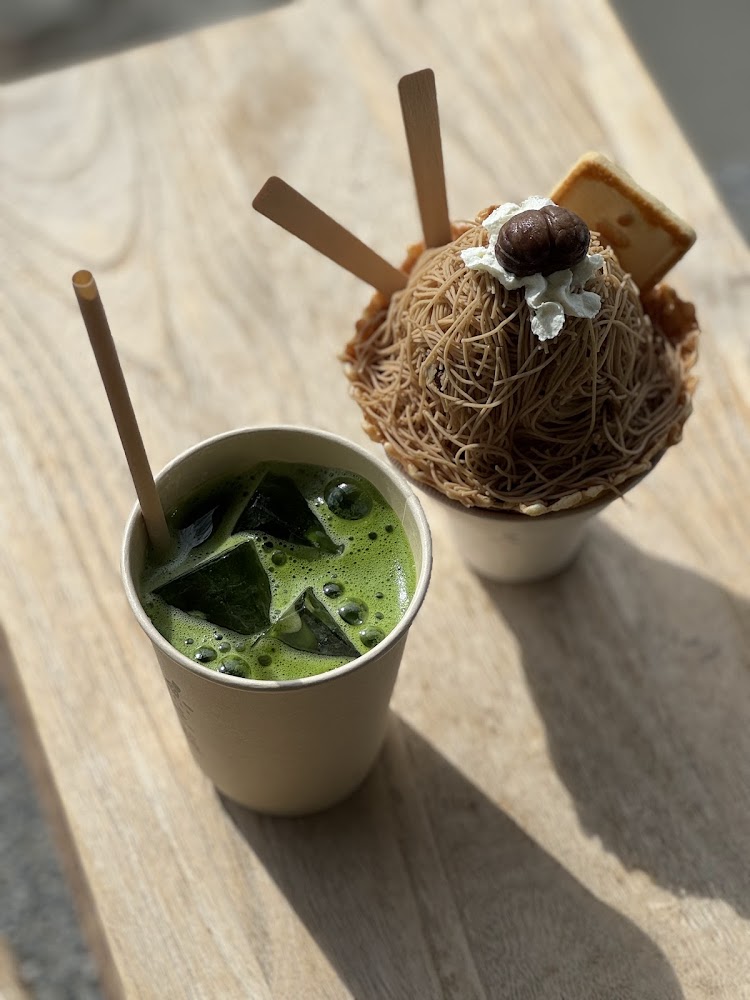 之藍じらん 抹茶販売店冰抹茶與蒙布朗甜點