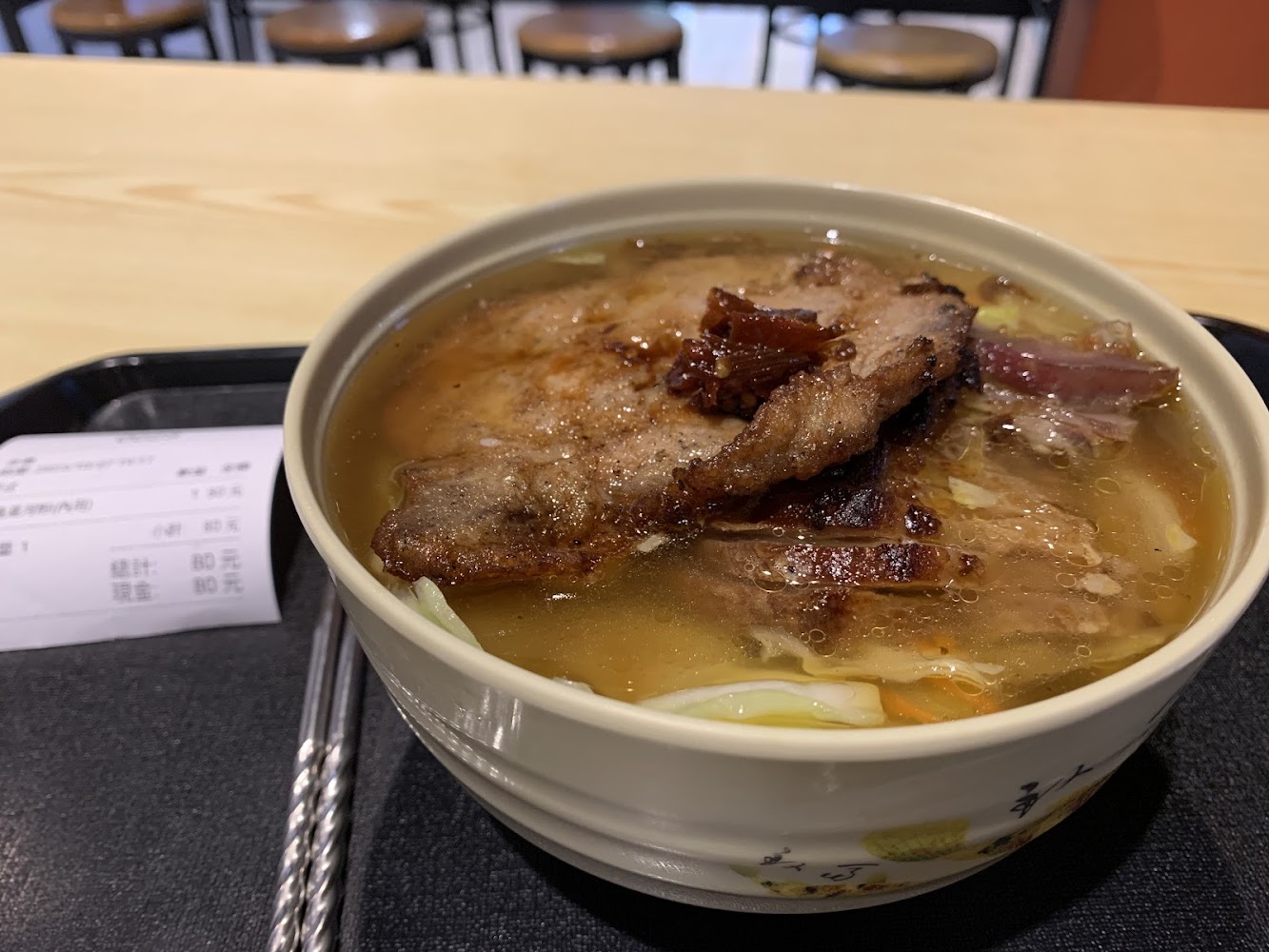 淡江大學美食廣場豬排熱湯麵