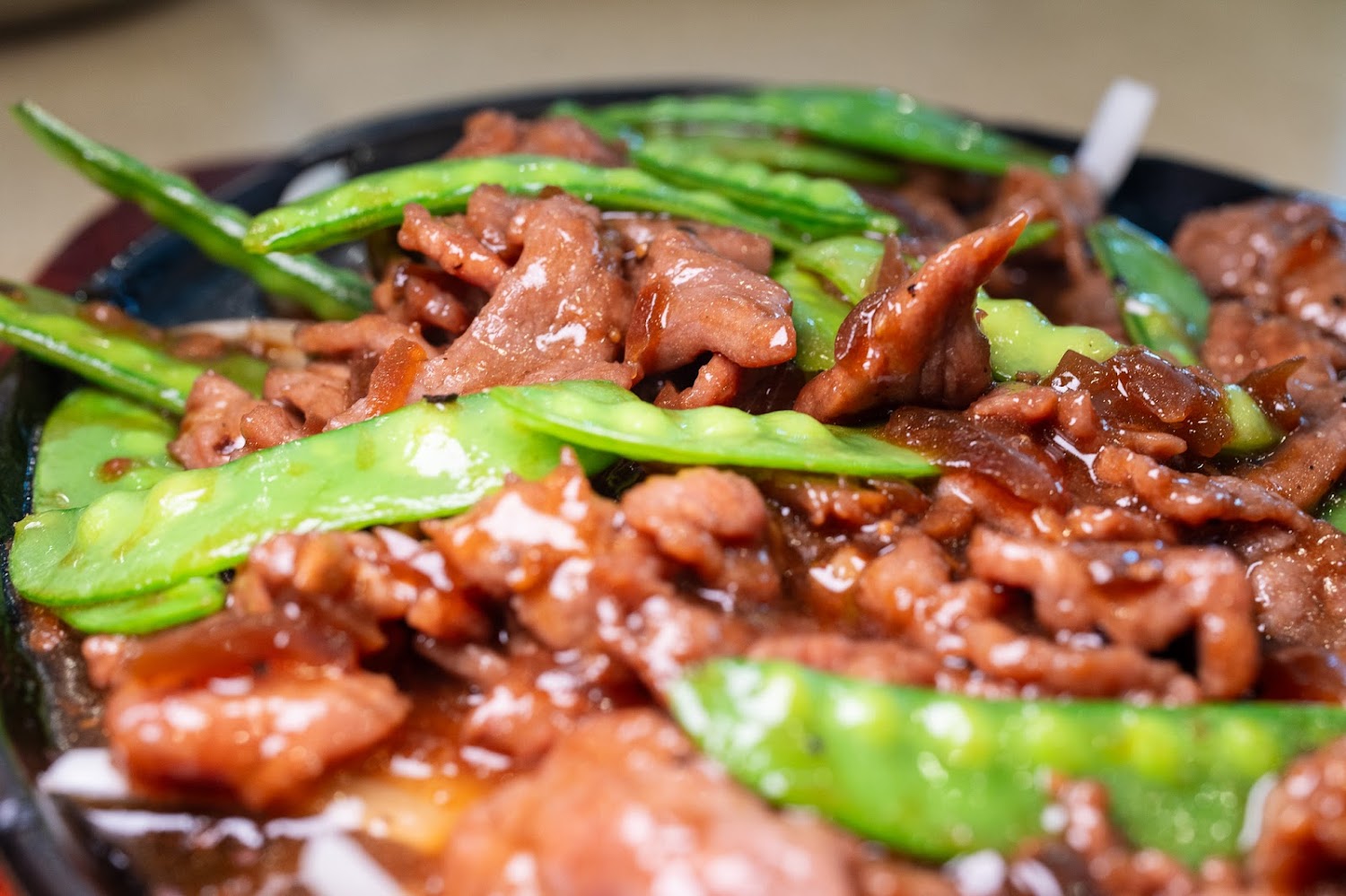 竹園台菜餐廳荷蘭豆炒牛肉
