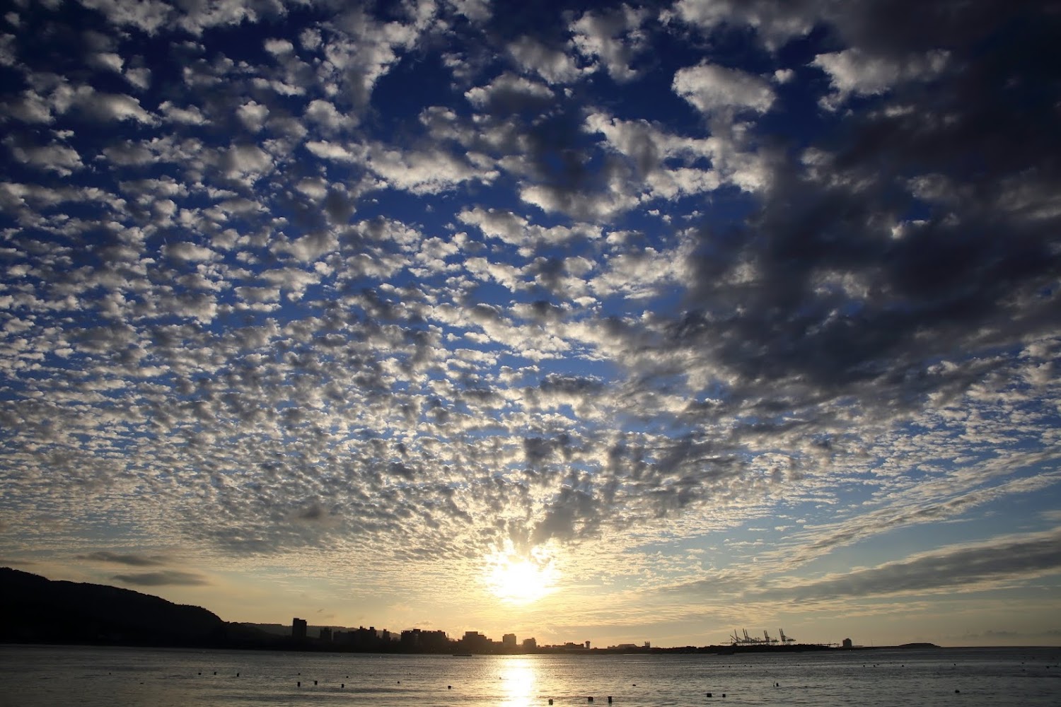 馬偕上岸處附近的淡水夕照海景