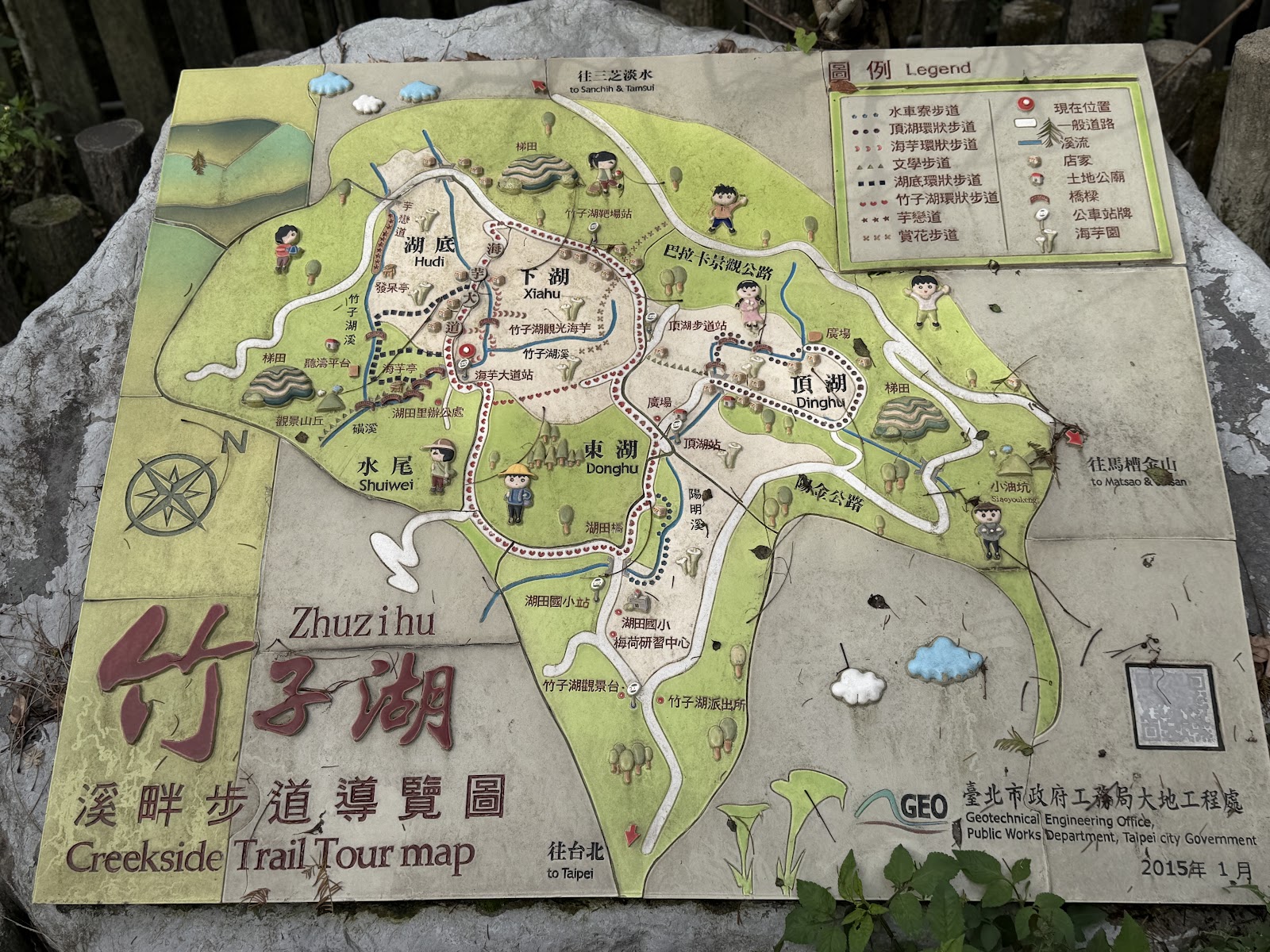 竹子湖山谷景色，花海與山景交相輝映