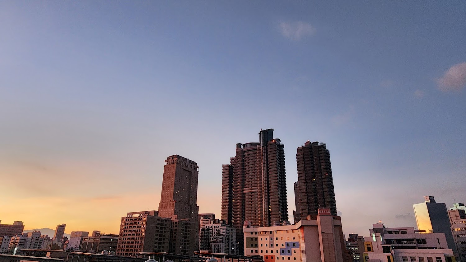 鳳凰愛河周邊城市天際線夕景