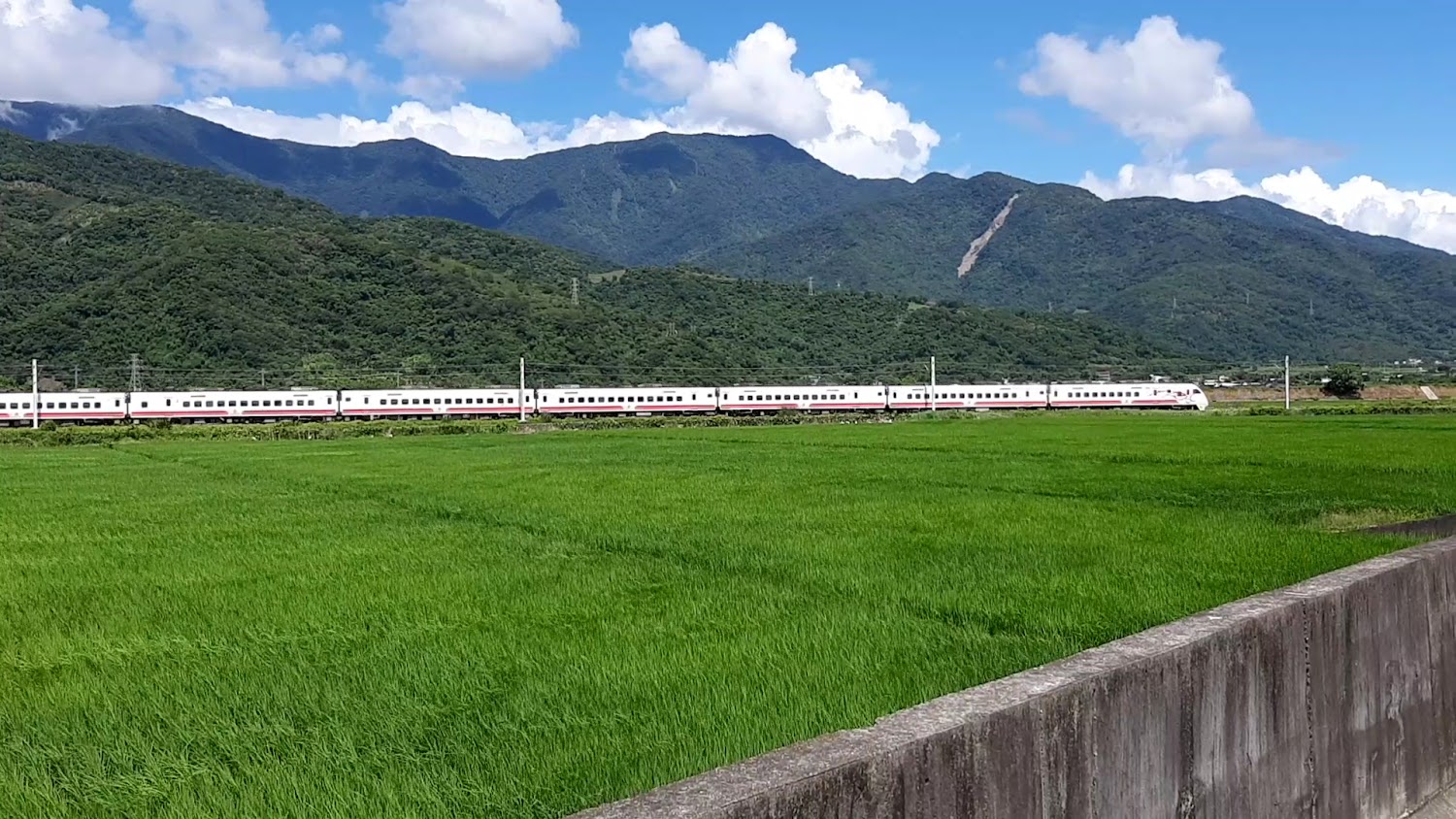 東里車站列車與田野景色