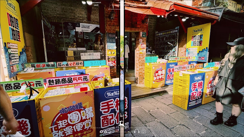 台南安平老街古樸店家與遊客