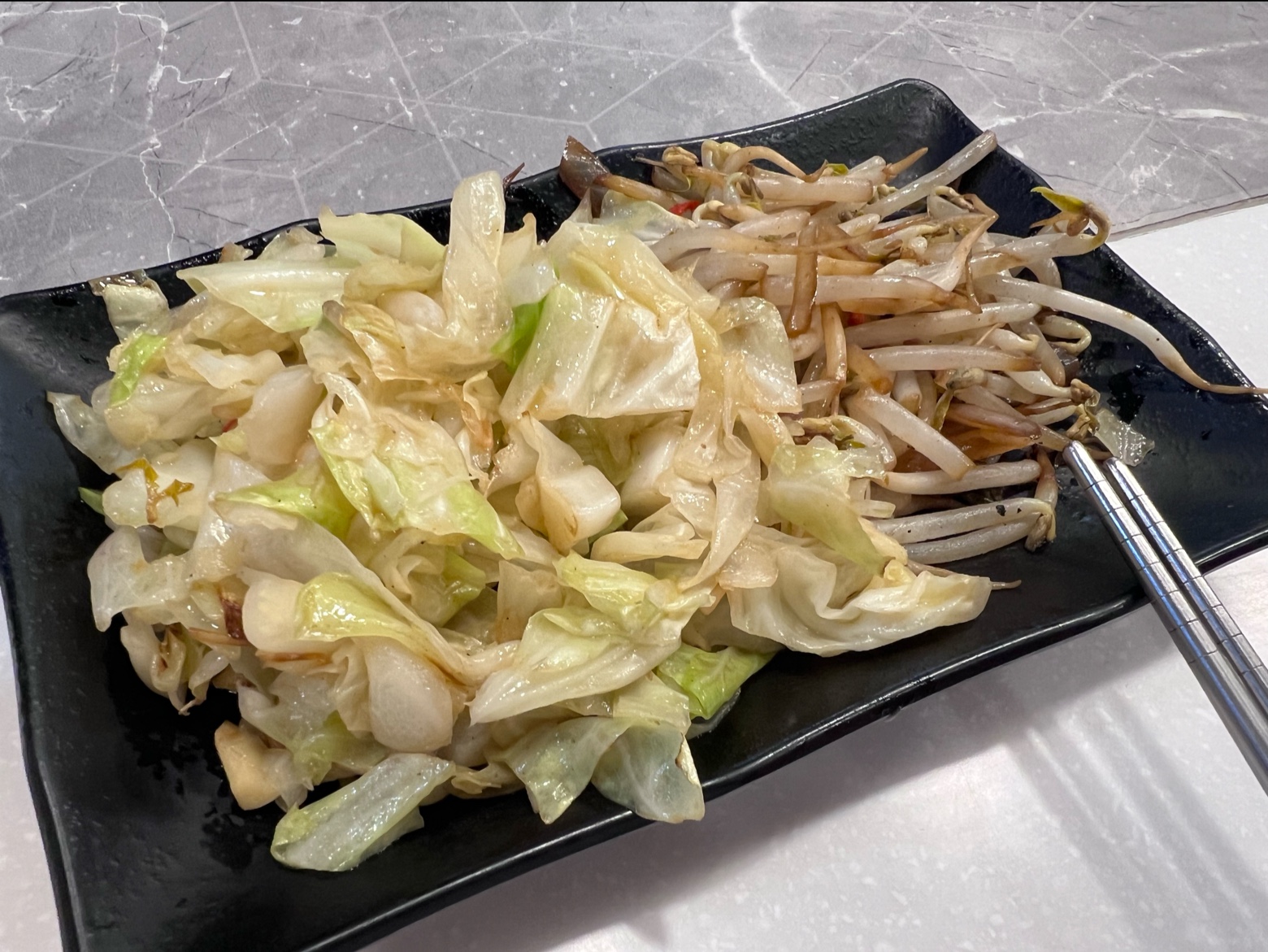 墨手鐵板燒 高雄岡山 鐵板炒蔬菜高麗菜香菇