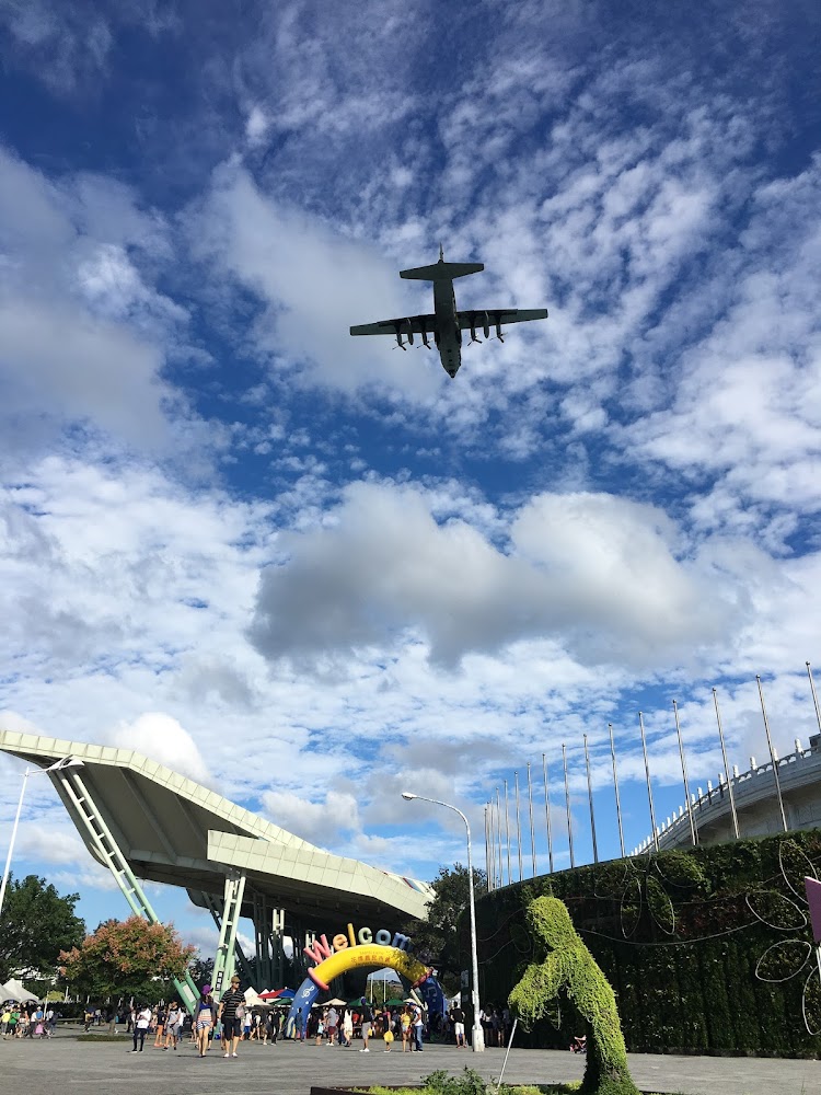 花博公園圓山園區可看飛機的天空景觀