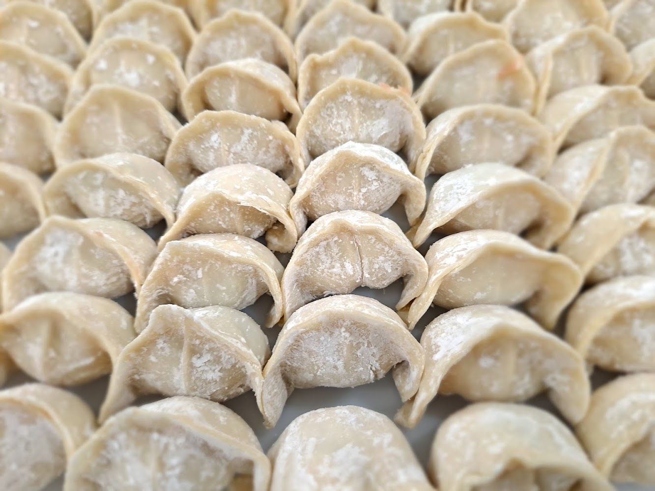 東湖鮮爸王手作水餃生餃子整齊排列