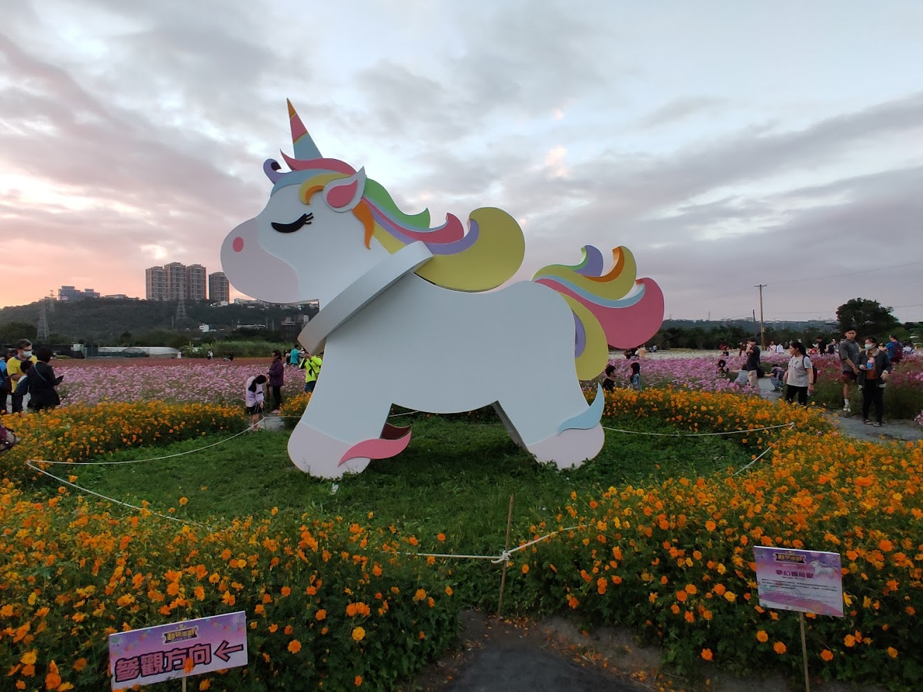 桃園花彩節大型彩色獨角獸裝置藝術