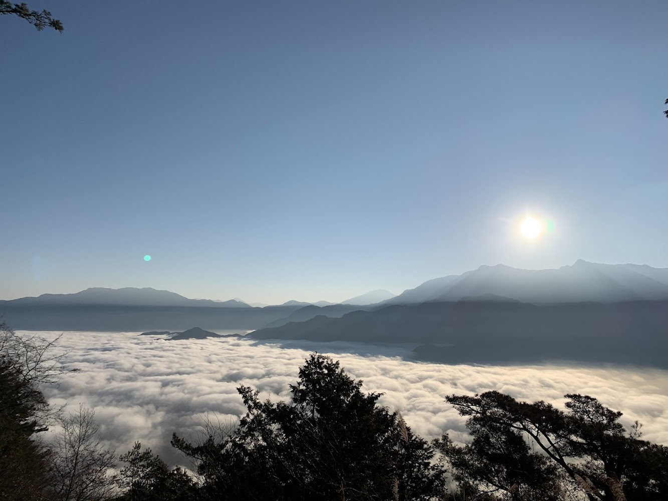 祝山觀日平臺日出山景與雲海