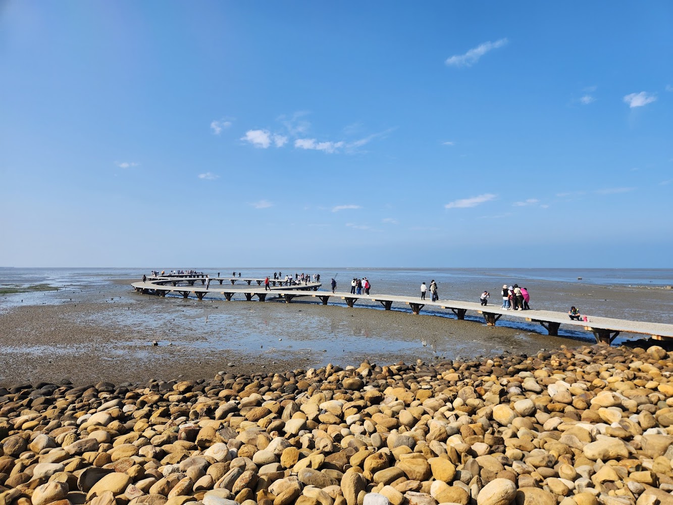 香山溼地美山步道石灘與海景