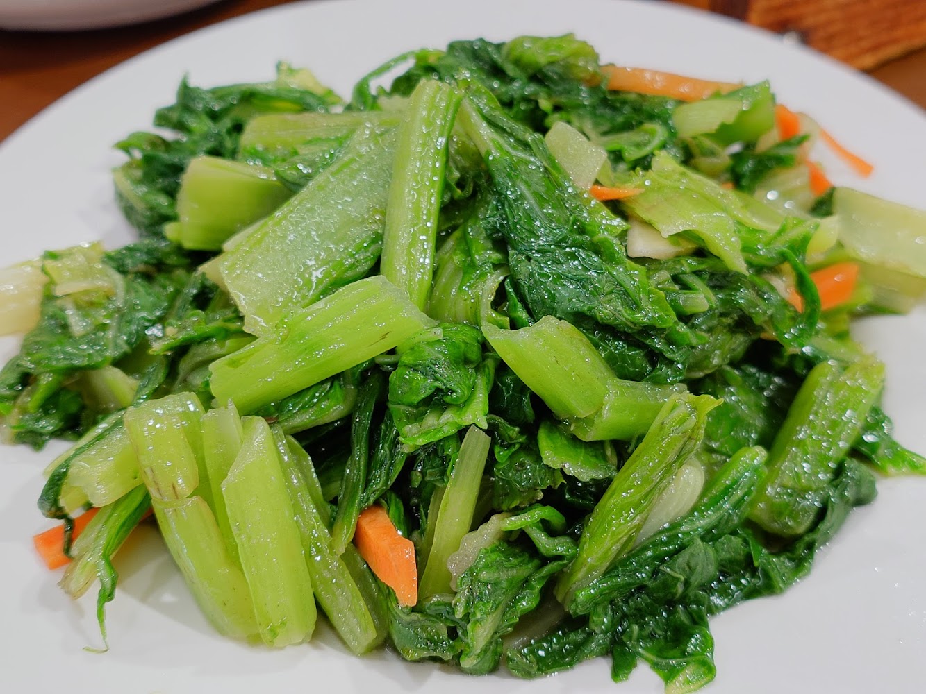太平山莊餐廳炒青菜菜色