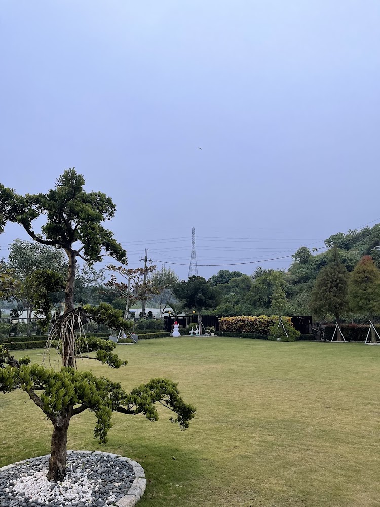 葉媽的莊園大片綠色草地與修剪樹景