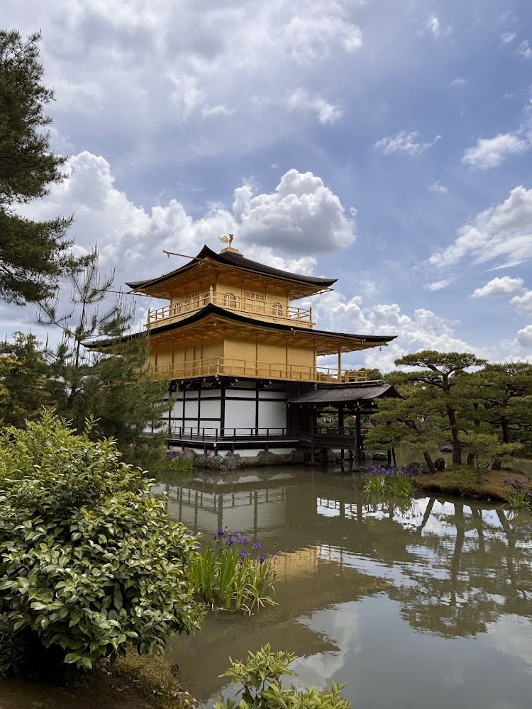 金色日式傳統建築與池塘景觀，充滿京都風情